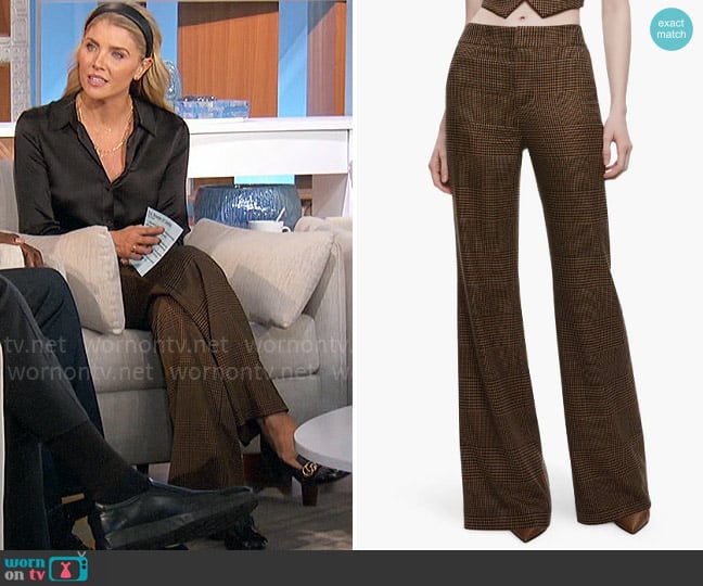 Alice + Olivia Deanna Glen Plaid Bootcut Pants worn by Amanda Kloots on The Talk