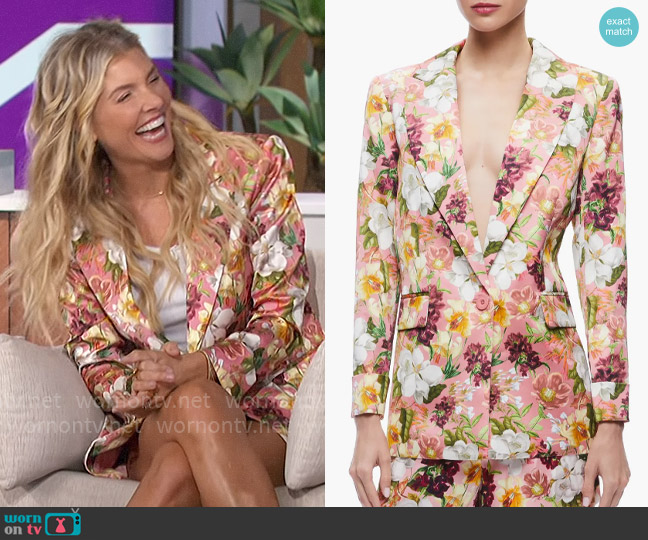 Alice + Olivia Justin Blazer in Juniper Floral worn by Amanda Kloots on The Talk