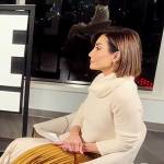 Courtney Lopez’s mixed media turtleneck dress on E! News