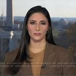 Allie Raffa’s brown houndstooth blazer on NBC News Daily