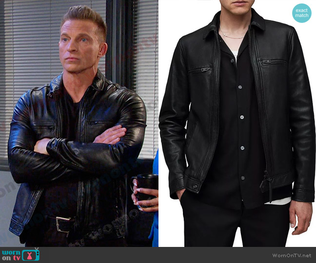 All Saints Luck Leather Jacket worn by Harris Michaels (Steve Burton) on Days of our Lives