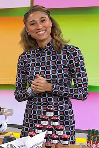 Ally’s geometric print dress on Today