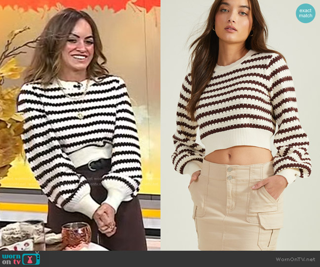 Altar'd State  Sierra Striped Sweater worn by Liz Marie Galvan on Today