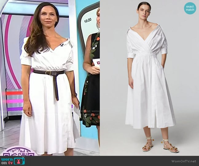 Altuzarra Lydia Stretch Poplin Shirtdress worn by Barbara Bush on Today