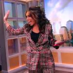 Alyssa’s plaid blazer and pants on The View