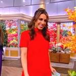 Alyssa’s red mock neck mini dress on The View