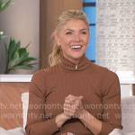 Amanda’s brown turtleneck and striped midi skirt on The Talk