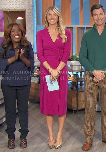 Amanda’s magenta wrap dress on The Talk