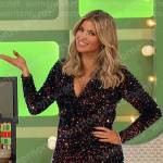 Amber’s sequin long sleeve v-neck mini dress on The Price is Right