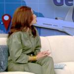 Amy Goodman’s khaki jumpsuit on Live with Kelly and Mark