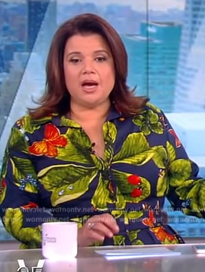 Ana’s floral print belted dress on The View