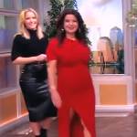 Ana’s red ruched side dress on The View