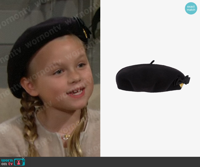 Angel's Face Black Wool Beret worn by Kelly Spencer (Sophia Paras) on The Bold and the Beautiful