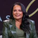 Angie Martinez’s green cropped leather blazer on Good Morning America