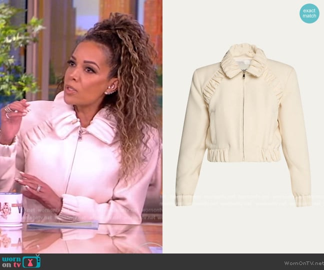 AnOnlyChild Ruched High-Neck Jacket worn by Sunny Hostin on The View