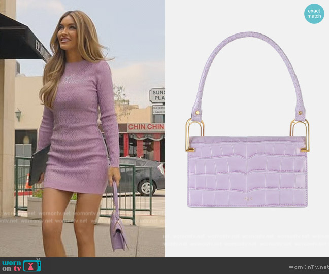 Apede Mod Purple Croc Deco Line worn by Chrishell Stause on Selling Sunset