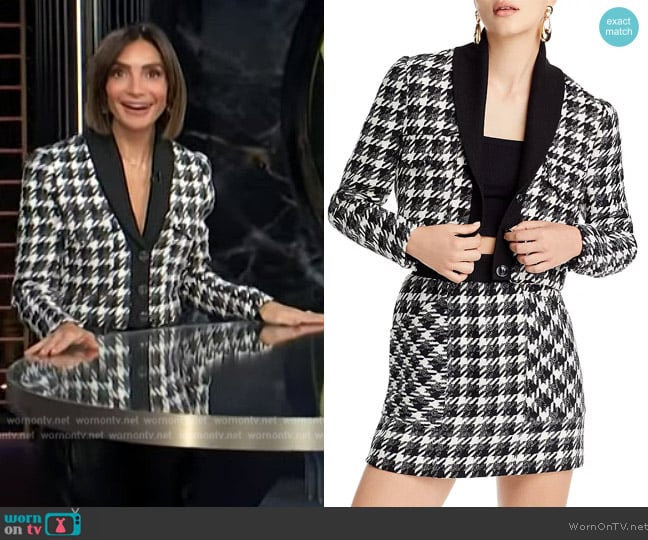 Aqua Cropped Jacket worn by Courtney Lopez on E! News