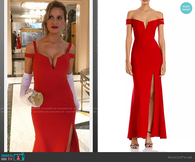 Aqua Off-the-Shoulder Gown worn by Dorit Kemsley on The Real Housewives of Beverly Hills