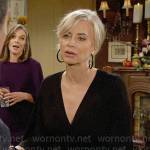 Ashley’s black v-neck dress on The Young and the Restless