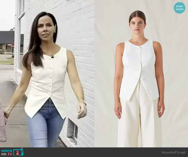 Attersee The Sculpted Vest in Ivory worn by Barbara Pierce Bush on Today