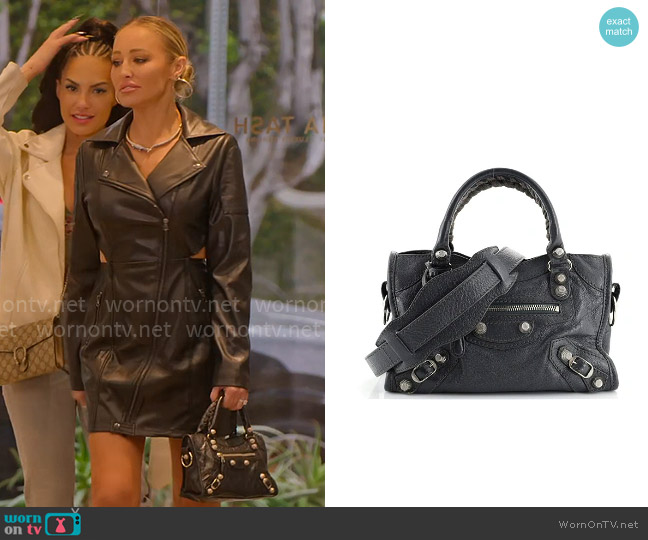 Balenciaga City Classic Studs Handbag worn by Mary Fitzgerald on Selling Sunset