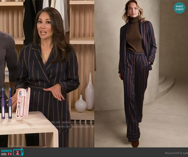 Banana Republic Spencer Suit Jacket worn by Diane Mizota on Access Hollywood