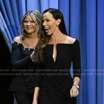 Barbara Pierce Bush’s black v-neck dress at The Tonight Show on Today