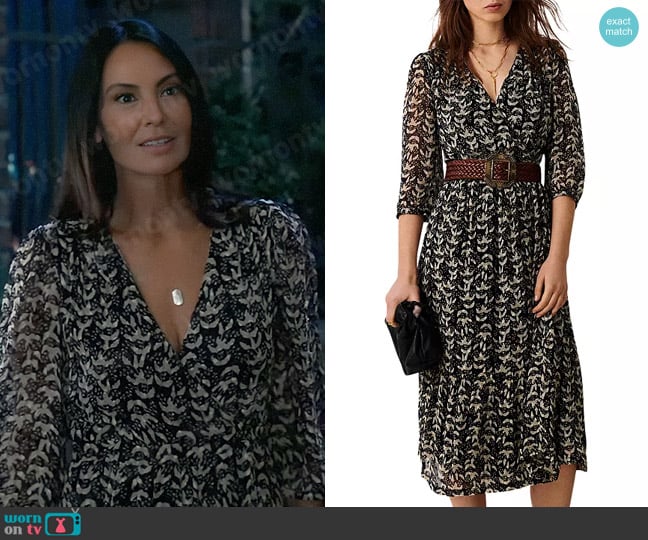 ba&sh Tixana Midi Dress worn by Harmony Miller (Inga Cadranel) on General Hospital