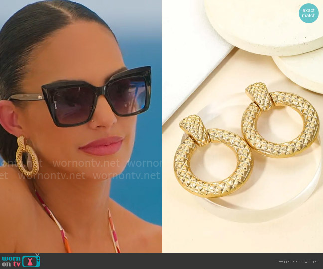 Bella Sophia Jewels Elle Earrings worn by Amanza Smith on Selling Sunset