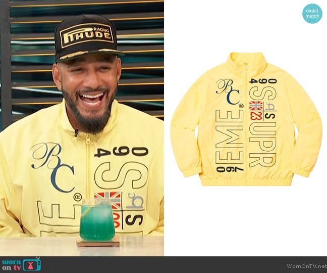 Supreme Track Jacket worn by Swizz Beatz on Access Hollywood