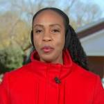 Blayne Alexander’s red coat on NBC News Daily