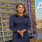 Ginger’s blue printed gathered dress on Good Morning America