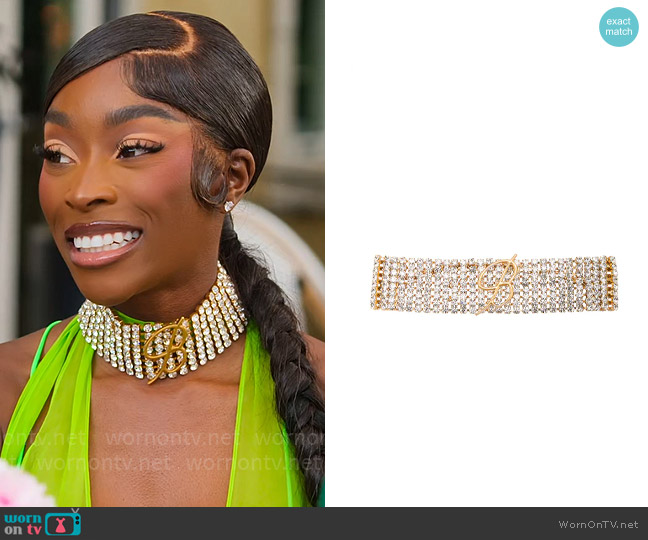 Blumarine Logo Choker worn by Chelsea Lazkani on Selling Sunset