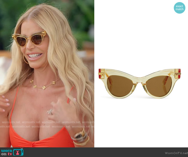 Bottega Veneta Cat Eye Sunglasses worn by Alexia Echevarria (Alexia Echevarria) on The Real Housewives of Miami