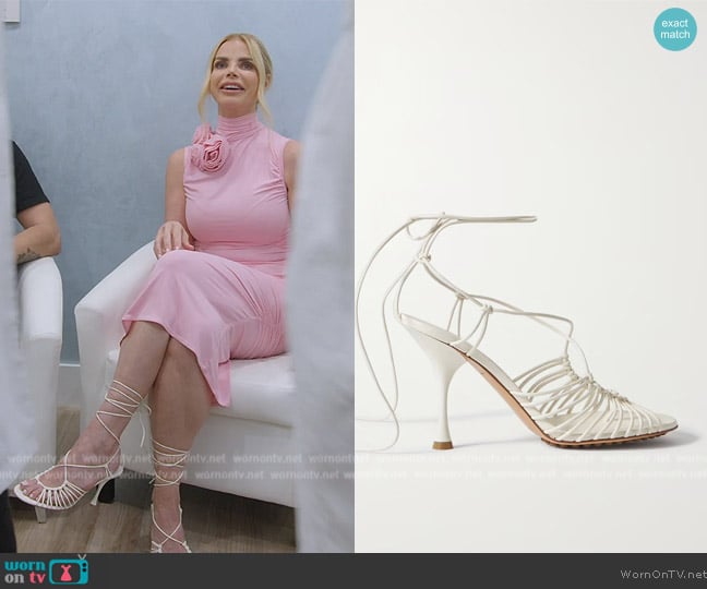 Bottega Veneta Dot Lace Up Sandals worn by Alexia Echevarria (Alexia Echevarria) on The Real Housewives of Miami