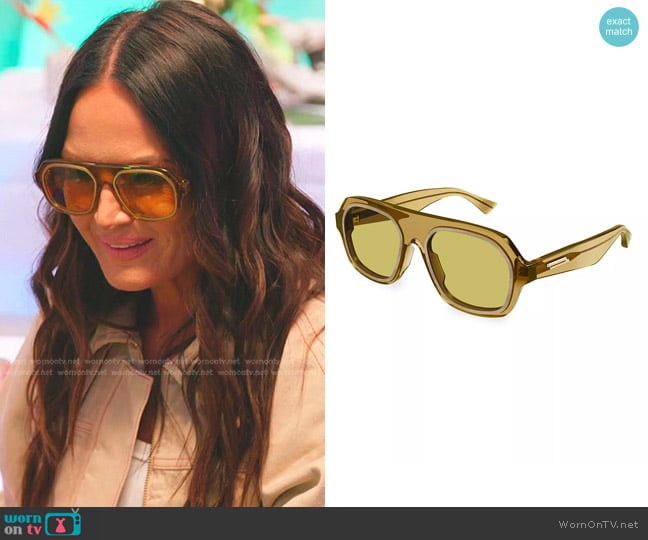 Bottega Veneta New Entry 53MM Acetate Sunglasses worn by Lisa Barlow on The Real Housewives of Salt Lake City