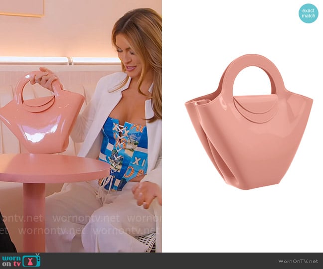 Bottega Veneta Doll Bag worn by Chrishell Stause on Selling Sunset