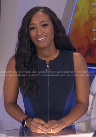 Brittany's black and blue zip front dress on Good Morning America