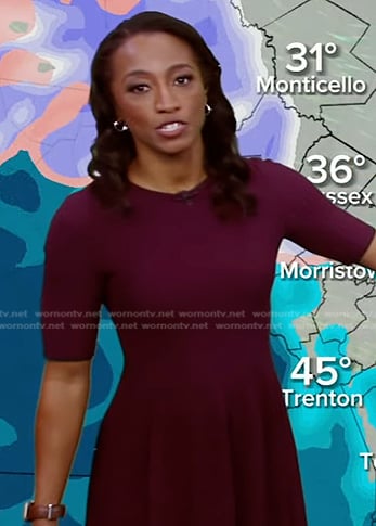 Brittany's burgundy ribbed dress on Good Morning America