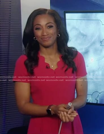 Brittany's pink scalloped neckline dress on Good Morning America