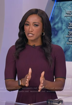 Brittany's burgundy ribbed dress on Good Morning America