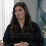 Brooklyn’s black lace stripe blouse on General Hospital