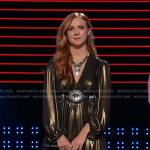 Caitlin Quisenberry’s metallic midi dress on The Voice