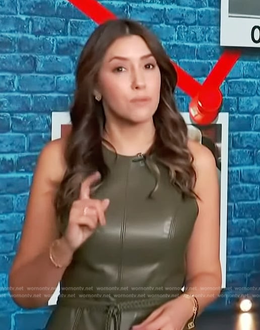 Camille Vasquez’s green leather dress on Access Hollywood