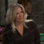 Carly’s brown sweater on General Hospital