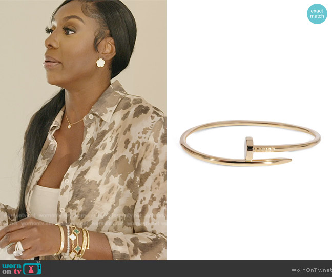 Cartier Juste Un Clou 18kt gold bracelet worn by Wendy Osefo on The Real Housewives of Potomac