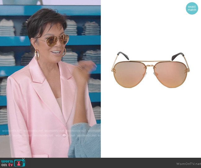 Celine 41392S Pilot Sunglasses worn by Kris Jenner (Kris Jenner) on The Kardashians