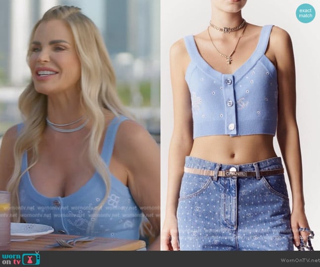 Chanel 2023 Spring Summer Crop Top worn by Alexia Echevarria (Alexia Echevarria) on The Real Housewives of Miami