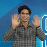 Charles Melton’s grey plaid zip jacket on Today