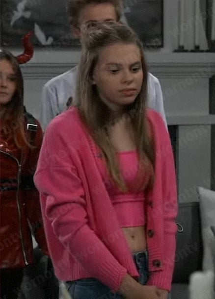 Charlotte's pink cardigan and cami set on General Hospital